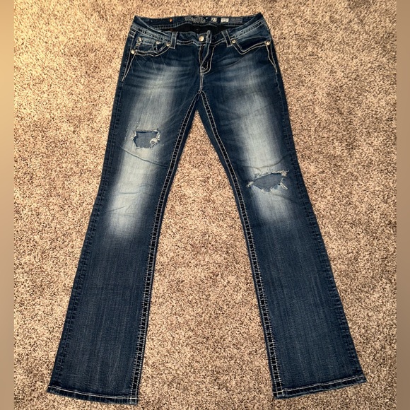 Miss Me Denim - Miss Me Distressed Mid Rise Easy Boot Jean